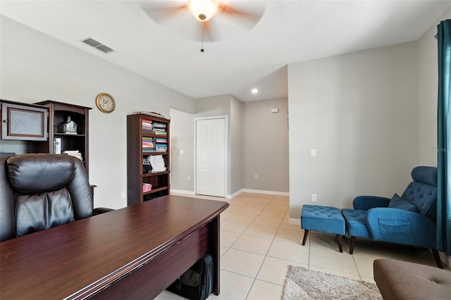 303 Briarbrook Ln, Haines City, FL 33844 - office space featuring ceiling fan, light tile patterned floors, and recessed lighting