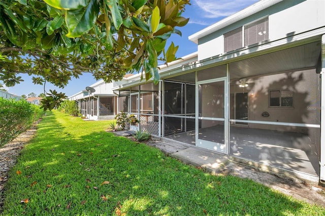 1302 Twilridge Pl, Brandon, FL 33511 - view of green lawn with a sunroom