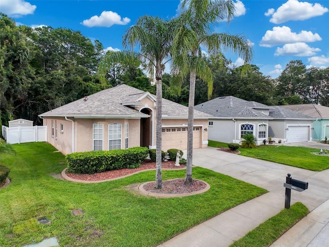12200 Hunters Lake Dr, New Port Richey, FL 34654 - single story home with a garage, stucco siding, driveway, and roof with shingles