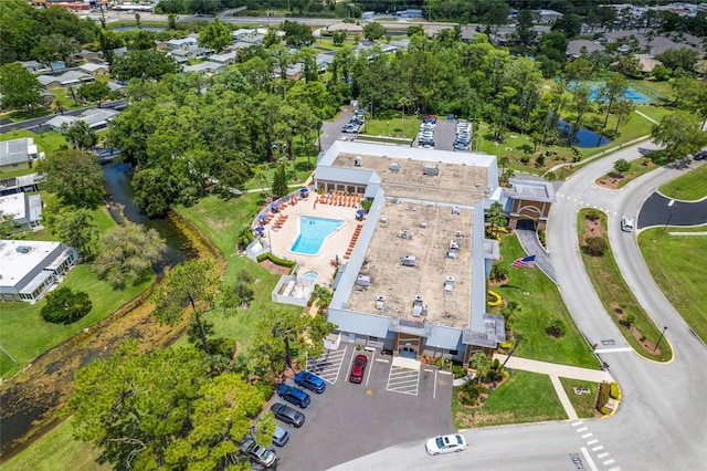 11144 Paradise Point Way, New Port Richey, FL 34654 - bird's eye view of a pool area and a large body of water