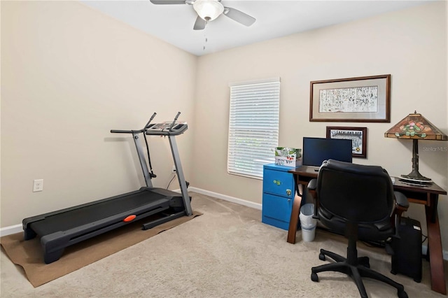5264 Brilliance Cir, Cocoa, FL 32926 - office space with a ceiling fan and light carpet
