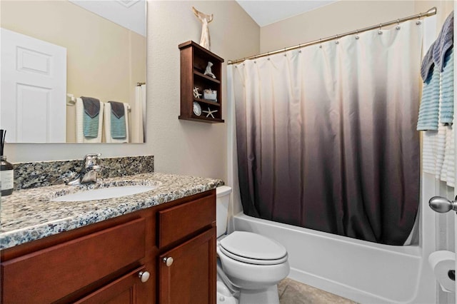 5264 Brilliance Cir, Cocoa, FL 32926 - full bathroom featuring vanity, shower / tub combo with curtain, and tile patterned floors