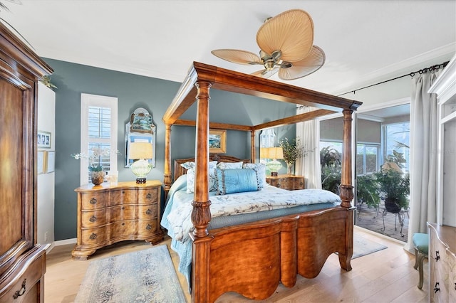 4743 Spinnaker Dr, Bradenton, FL 34208 - bedroom featuring access to outside and light wood-style flooring
