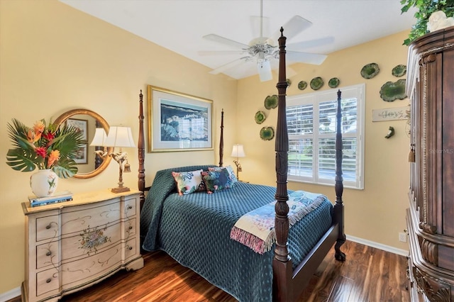 4743 Spinnaker Dr, Bradenton, FL 34208 - bedroom featuring dark wood-type flooring and a ceiling fan
