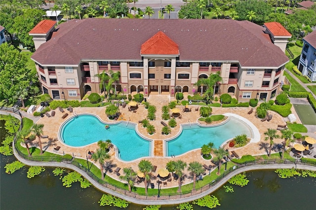 1640 Villa Capri Cir Unit 206, Odessa, FL 33556 - view from above of property with a pool area