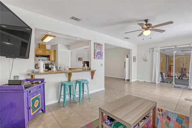 1340 NE Mariposa Dr NE, Palm Bay, FL 32905 - living room with light tile patterned flooring and a ceiling fan