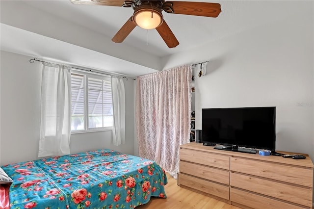 1340 NE Mariposa Dr NE, Palm Bay, FL 32905 - bedroom with wood finished floors and ceiling fan