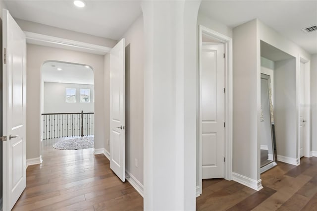 2903 Cordoba Ranch Blvd, Lutz, FL 33559 - corridor with arched walkways, hardwood / wood-style floors, and recessed lighting