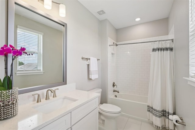 2903 Cordoba Ranch Blvd, Lutz, FL 33559 - full bathroom with vanity, shower / bath combo, and tile patterned floors
