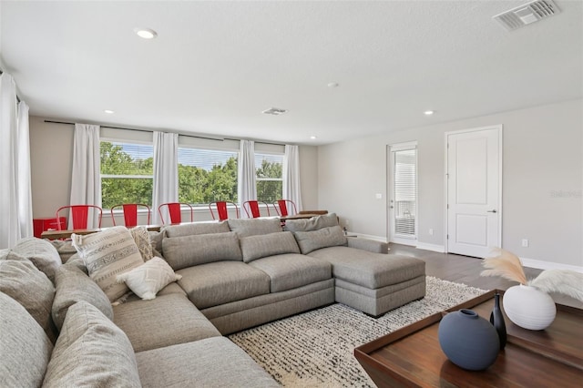 2903 Cordoba Ranch Blvd, Lutz, FL 33559 - living room with wood finished floors, plenty of natural light, and recessed lighting