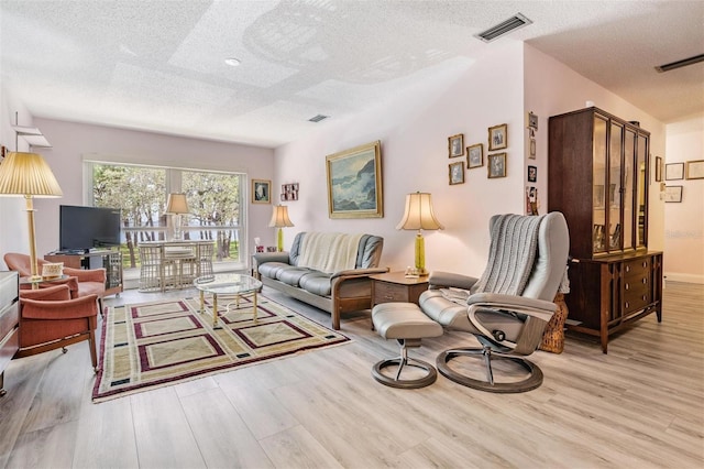 2700 Bayshore Blvd Unit 6210, Dunedin, FL 34698 - living area with a textured ceiling and wood finished floors