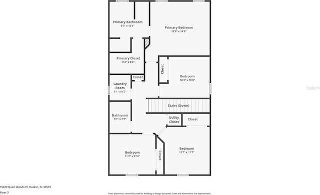 15420 Quail Woods Pl, Ruskin, FL 33573 - view of room layout