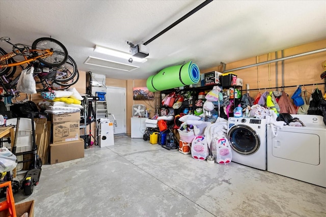 9831 Edmonton Dr, Land O Lakes, FL 34638 - garage featuring independent washer and dryer and a garage door opener