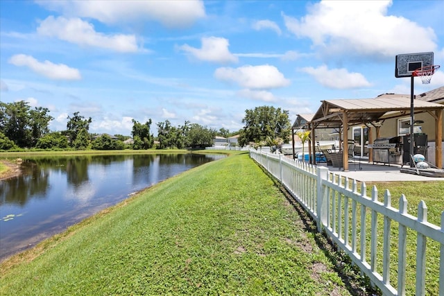9831 Edmonton Dr, Land O Lakes, FL 34638 - view of yard featuring a gazebo and a water view
