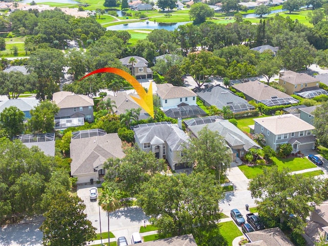 4147 Grandchamp Cir, Palm Harbor, FL 34685 - aerial view of residential area featuring a large body of water and a golf course