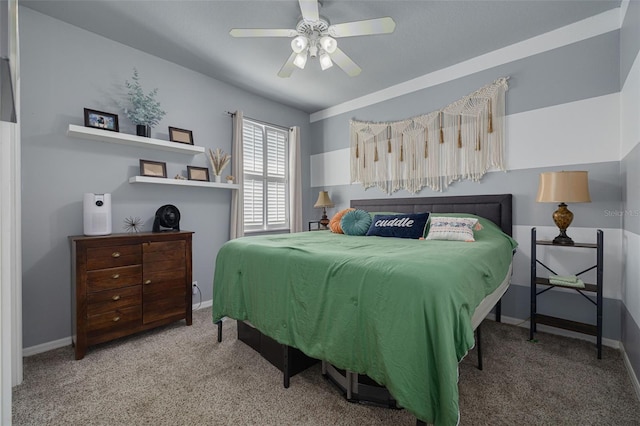 4147 Grandchamp Cir, Palm Harbor, FL 34685 - carpeted bedroom featuring baseboards and ceiling fan