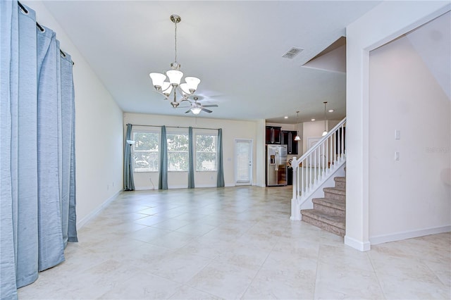 828 Terra Vista St, Brandon, FL 33511 - entryway with a chandelier, stairs, and light tile patterned floors