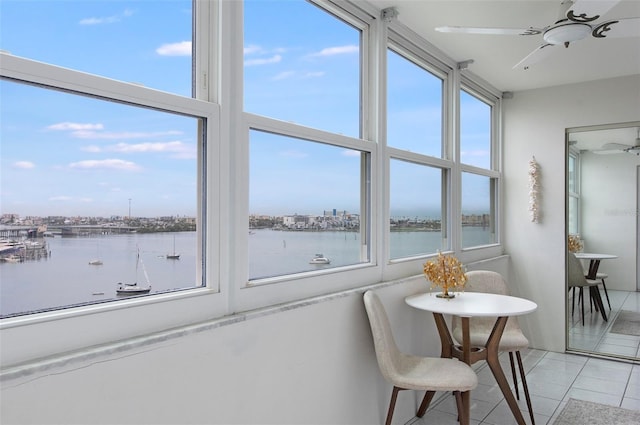 4775 Cove Cir Unit 803, Saint Petersburg, FL 33708 - sunroom featuring a water view