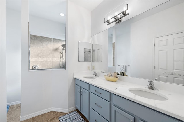 12830 24th Street Cir E, Parrish, FL 34219 - full bathroom with double vanity and tiled shower
