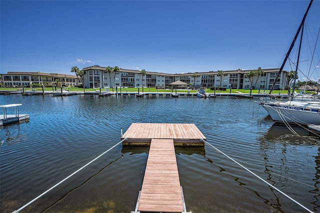4849 Floramar Ter, New Port Richey, FL 34652 - dock area featuring a water view and a residential view