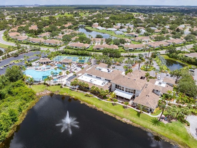 511 Foxglove Cir Unit B, Sun City Center, FL 33573 - aerial view of property's location featuring a large body of water and a pool