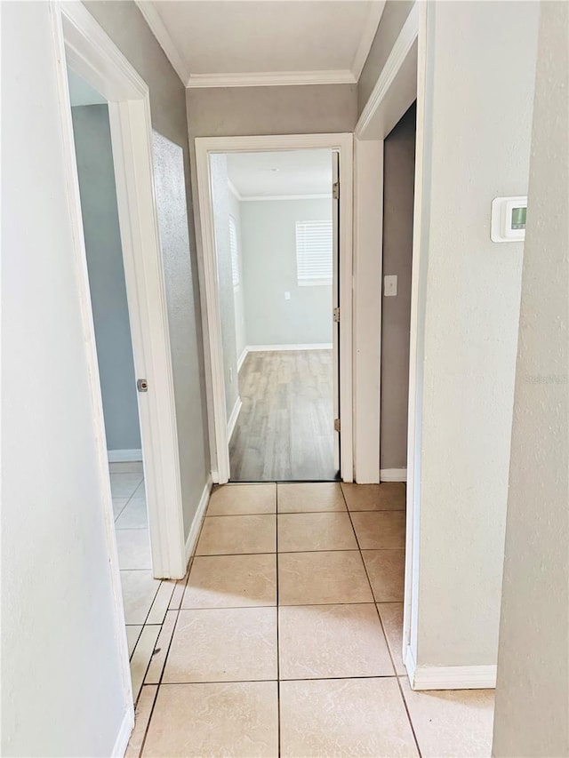 1507 W Le Compte Dr, Tampa, FL 33604 - corridor featuring crown molding and light tile patterned floors