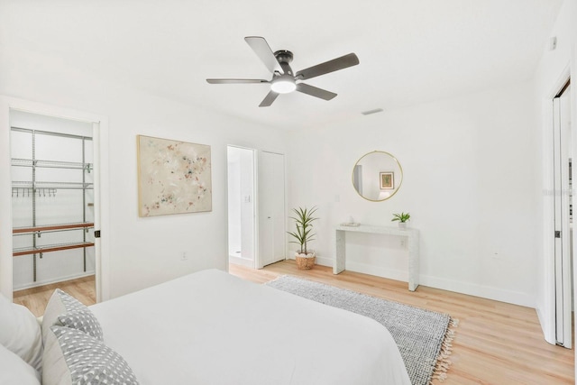 11779 82nd Ter, Seminole, FL 33772 - bedroom with light wood finished floors and ceiling fan