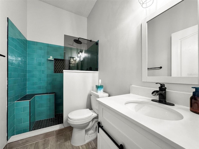 4948 Ridgemoor Cir, Palm Harbor, FL 34685 - full bathroom featuring vanity, wood finished floors, and a walk in shower