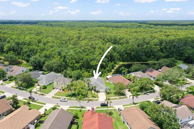 4948 Ridgemoor Cir, Palm Harbor, FL 34685 - aerial perspective of suburban area with a heavily wooded area