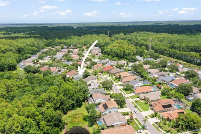 4948 Ridgemoor Cir, Palm Harbor, FL 34685 - aerial view of residential area with a heavily wooded area