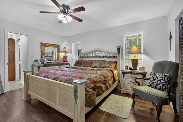 210 Jayview Ave, Lehigh Acres, FL 33936 - bedroom with wood finished floors and ceiling fan