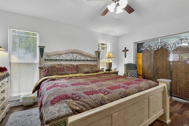 210 Jayview Ave, Lehigh Acres, FL 33936 - bedroom featuring wood finished floors and ceiling fan