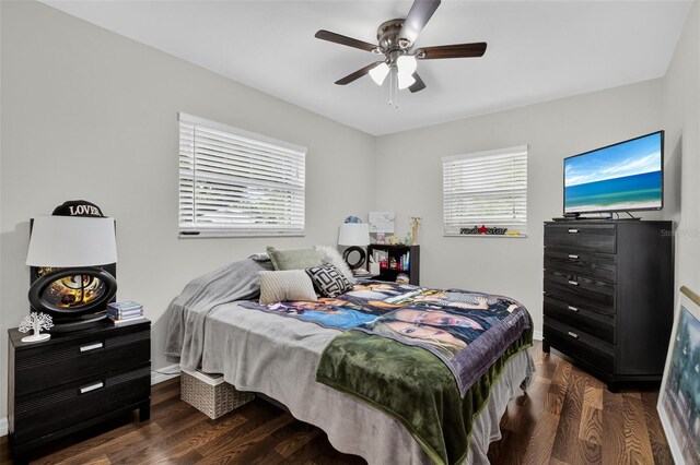 210 Jayview Ave, Lehigh Acres, FL 33936 - bedroom with wood finished floors and a ceiling fan