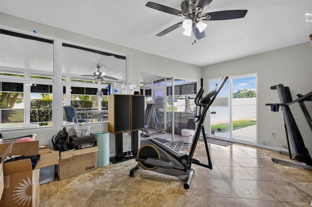 210 Jayview Ave, Lehigh Acres, FL 33936 - workout area featuring ceiling fan