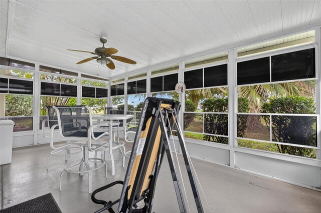 210 Jayview Ave, Lehigh Acres, FL 33936 - sunroom featuring ceiling fan