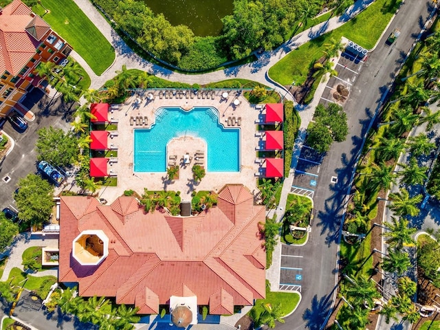 2733 Via Cipriani Unit 830B, Clearwater, FL 33764 - bird's eye view of a pool area