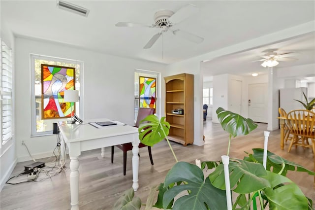 917 Pineview Ave, Clearwater, FL 33756 - office space featuring light wood-style floors and ceiling fan