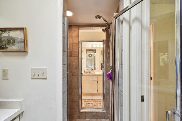 6642 Parson Brown Dr, Orlando, FL 32819 - bathroom with vanity and a shower with shower door