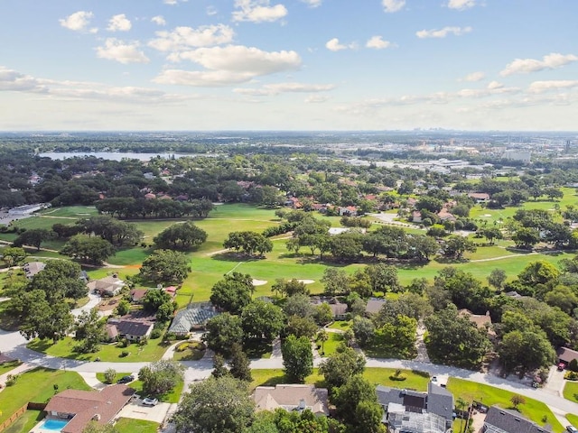 6642 Parson Brown Dr, Orlando, FL 32819 - aerial perspective of suburban area featuring a golf course and a large body of water