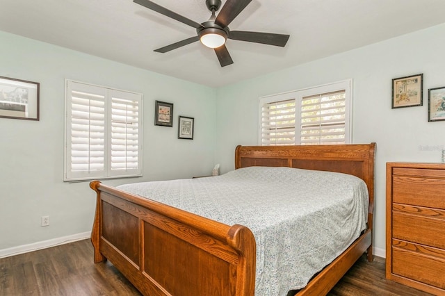8014 27th Ave N, Saint Petersburg, FL 33710 - bedroom with dark wood-type flooring and ceiling fan