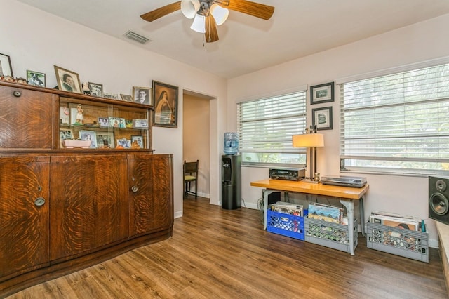8014 27th Ave N, Saint Petersburg, FL 33710 - office featuring ceiling fan and wood finished floors