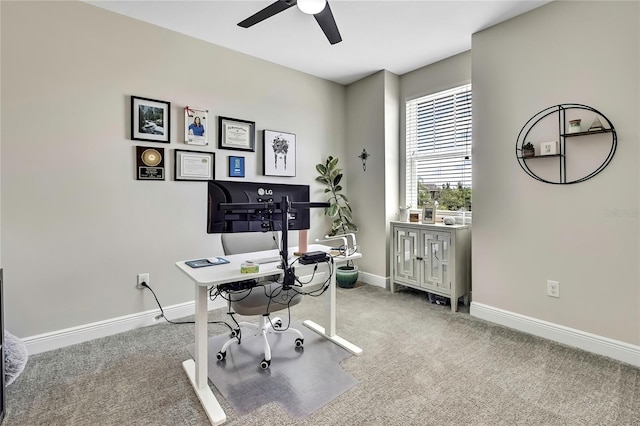 1669 Feather Grass Loop, Lutz, FL 33558 - office space featuring ceiling fan and carpet flooring