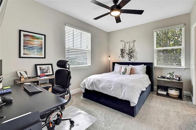 1669 Feather Grass Loop, Lutz, FL 33558 - bedroom with carpet flooring, an office area, and a ceiling fan