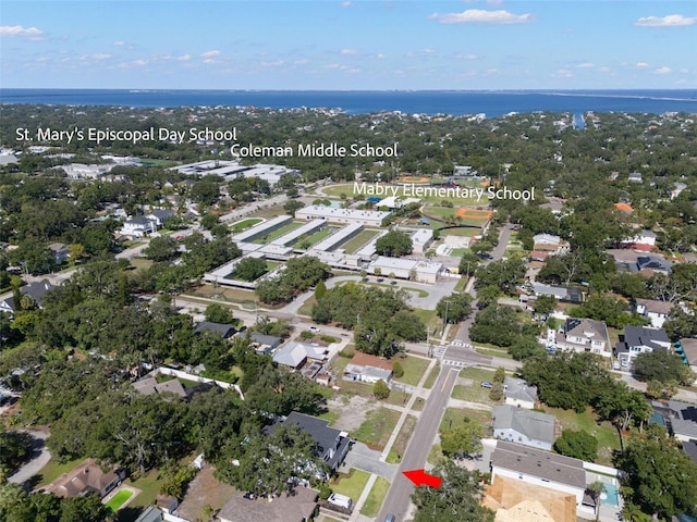 4114 W Neptune St, Tampa, FL 33629 - aerial overview of property's location with nearby suburban area and a nearby body of water