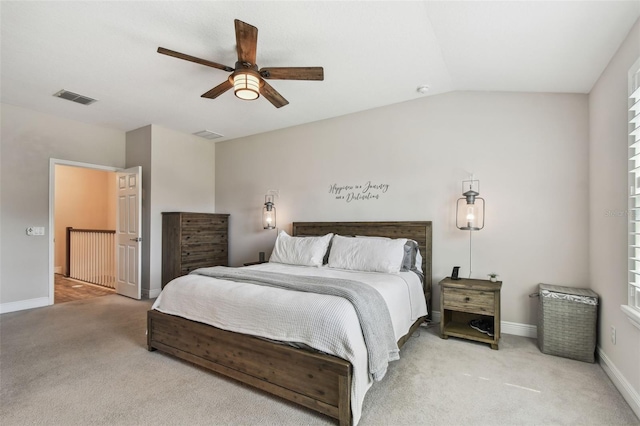 11519 Crowned Sparrow Ln, Tampa, FL 33626 - bedroom featuring carpet flooring, ceiling fan, and vaulted ceiling