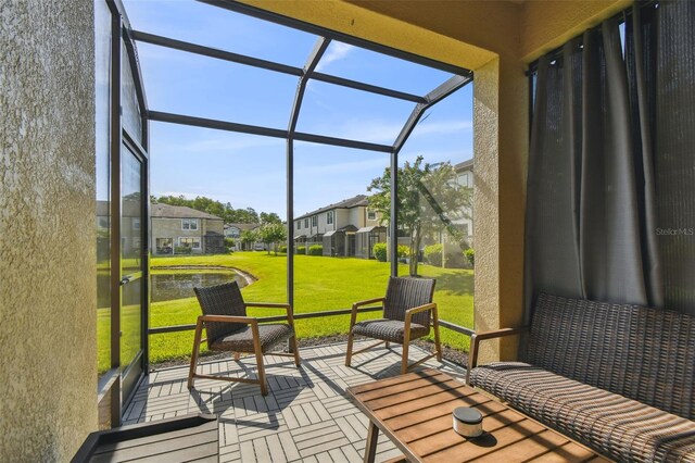 11519 Crowned Sparrow Ln, Tampa, FL 33626 - sunroom / solarium with a residential view and a water view