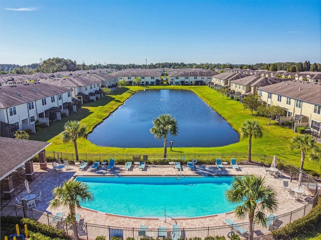 11519 Crowned Sparrow Ln, Tampa, FL 33626 - community pool with a residential view, a water view, and a patio area