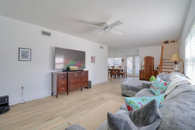 408 Georgia Ave, Crystal Beach, FL 34681 - living area featuring light wood-style floors and ceiling fan