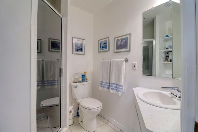 408 Georgia Ave, Crystal Beach, FL 34681 - bathroom with vanity, tile patterned flooring, and a stall shower