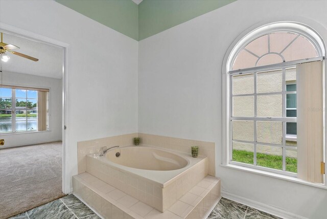 1741 Elk Spring Dr, Brandon, FL 33511 - full bathroom with a bath and a ceiling fan